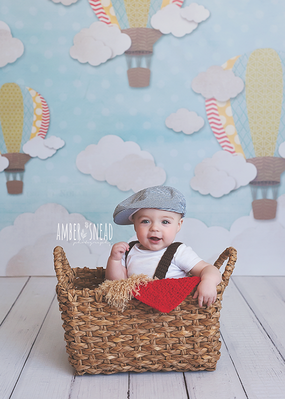 Hot Air Balloons Boy - HSD Photography Backdrops