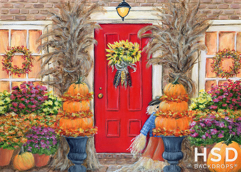 Red Fall Door - HSD Photography Backdrops 