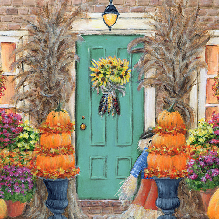 Teal Fall Door - HSD Photography Backdrops