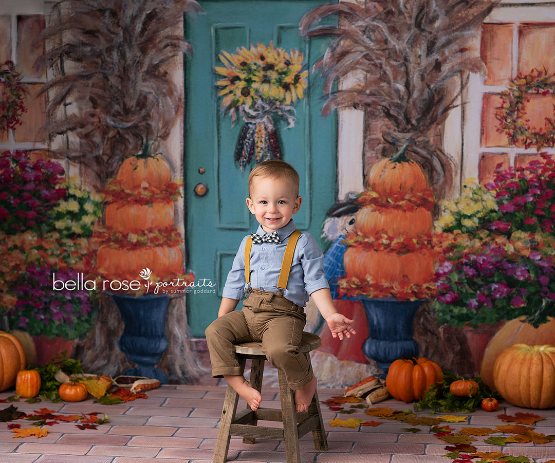 Teal Fall Door - HSD Photography Backdrops