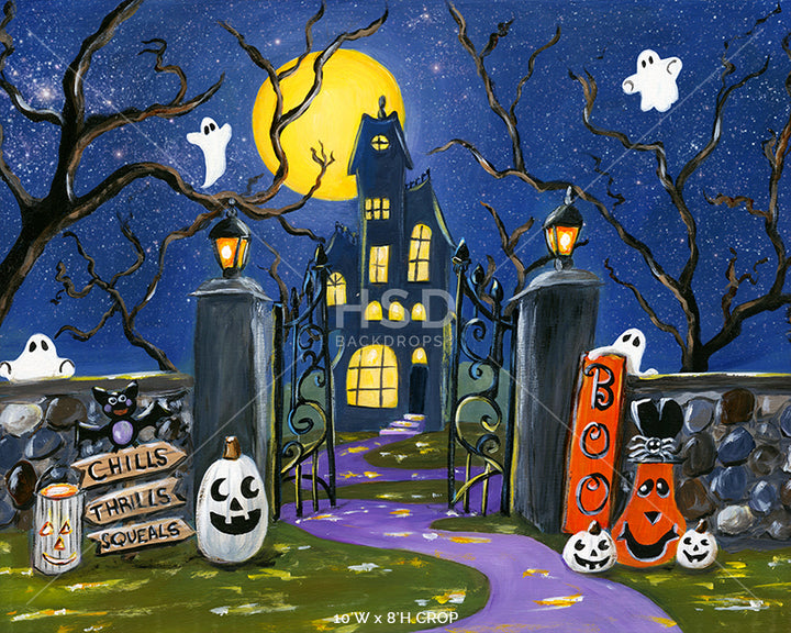 Haunted House on the Hill - HSD Photography Backdrops