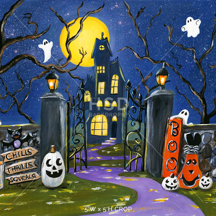 Haunted House on the Hill - HSD Photography Backdrops