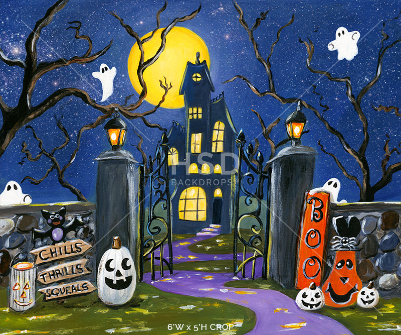 Haunted House on the Hill - HSD Photography Backdrops