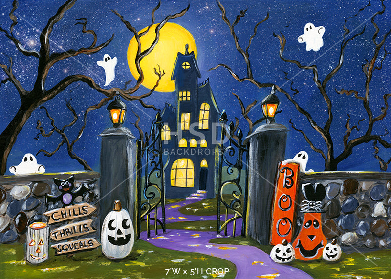 Haunted House on the Hill - HSD Photography Backdrops