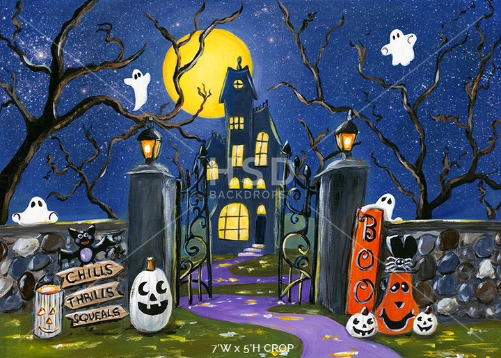 Haunted House on the Hill - HSD Photography Backdrops