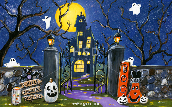 Haunted House on the Hill - HSD Photography Backdrops