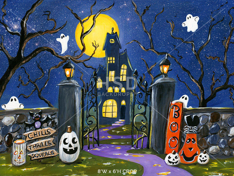 Haunted House on the Hill - HSD Photography Backdrops
