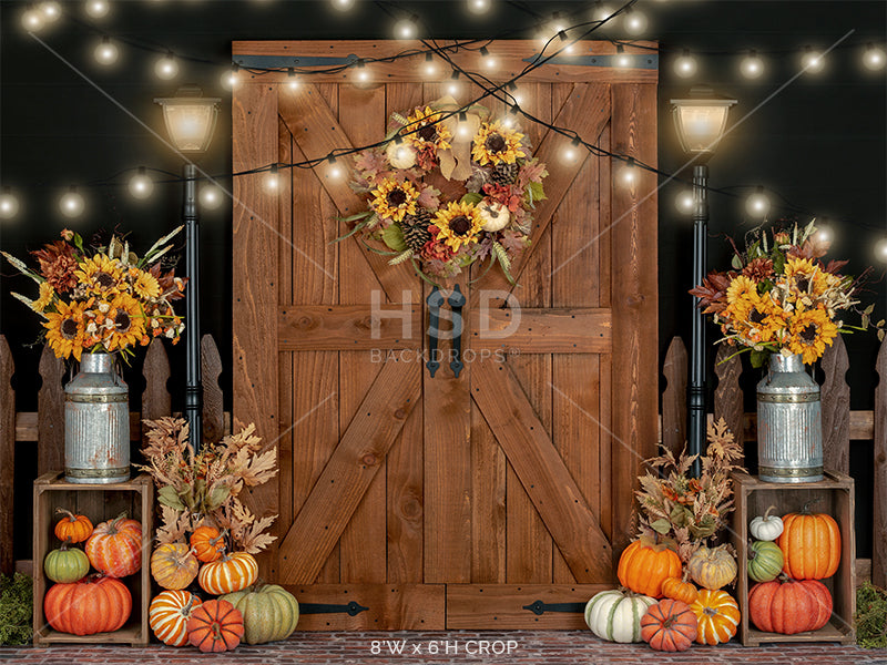 Harvest Door with Lights - HSD Photography Backdrops