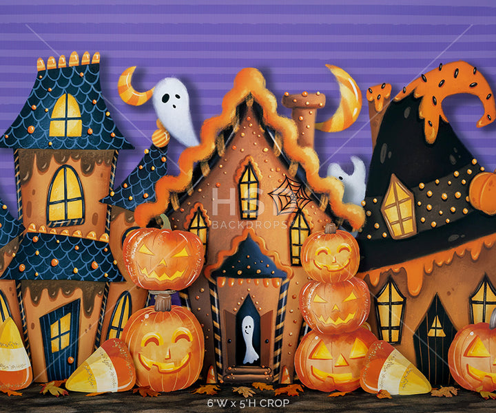 Gingerbread Halloween Village - HSD Photography Backdrops