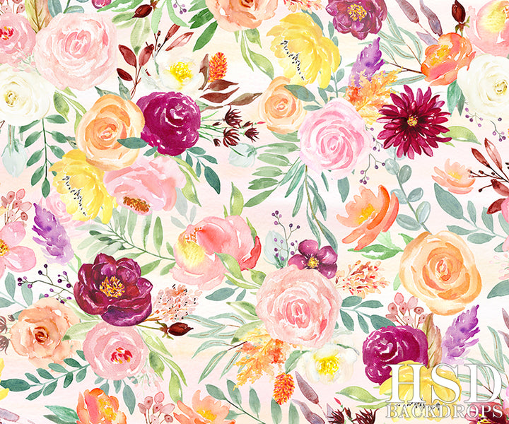 Painted Floral | Giselle - HSD Photography Backdrops
