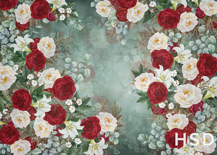 Kate Christmas Floral - HSD Photography Backdrops