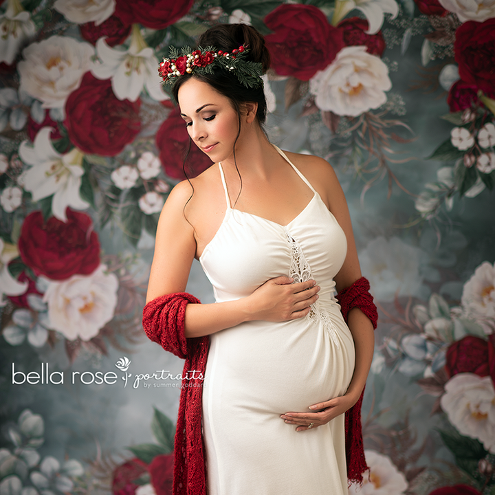 Kate Christmas Floral - HSD Photography Backdrops