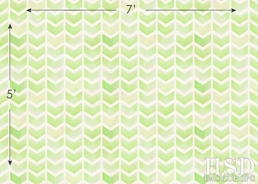 Lime Green Chevron Arrows - HSD Photography Backdrops