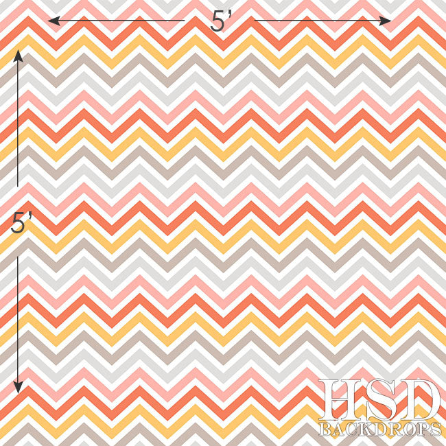 Pink Orange Chevron - HSD Photography Backdrops