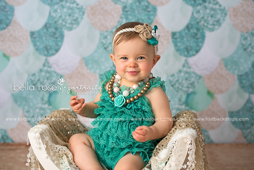 Teal Mermaid Tail - HSD Photography Backdrops 
