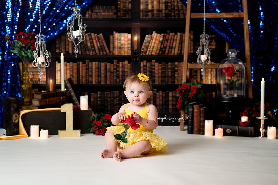 Beauty's Library Set Up - HSD Photography Backdrops