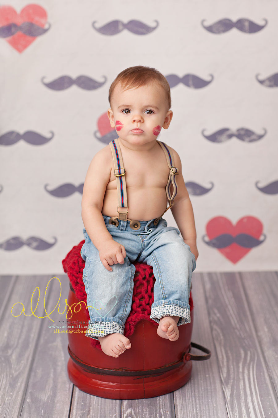Mustache Hearts - HSD Photography Backdrops