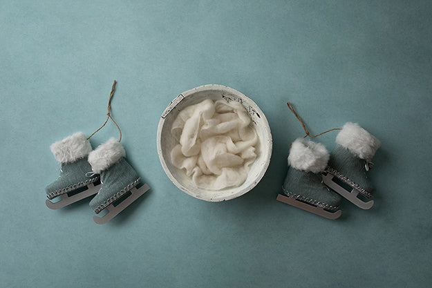 Blue Ice Skates | Baby it's Cold Outside Coll. | Digital - HSD Photography Backdrops