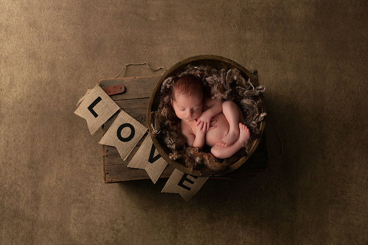 Newborn Digital Backdrop | Love Banner - HSD Photography Backdrops