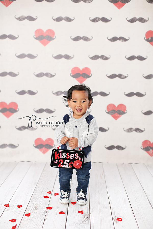 Mustache Hearts - HSD Photography Backdrops