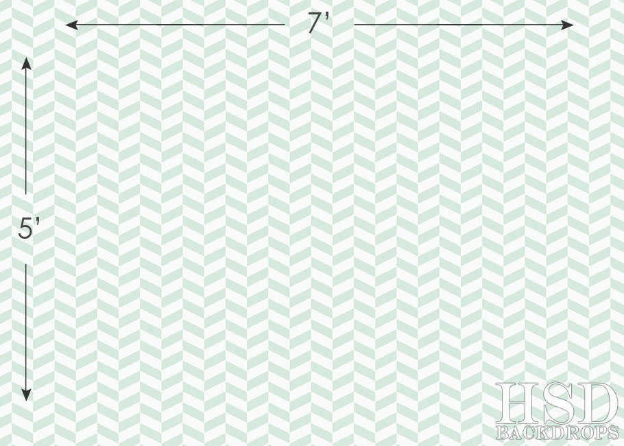 Seafoam Chevron II - HSD Photography Backdrops