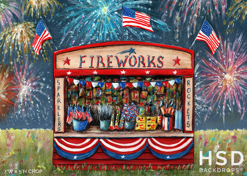 Vintage Fireworks Stand - HSD Photography Backdrops 