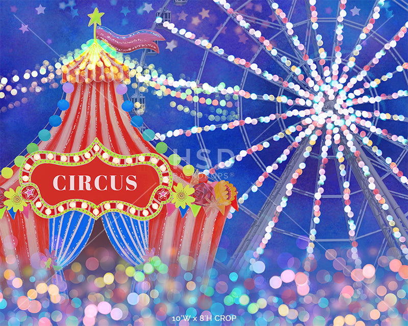 Circus Tent (Blue) - HSD Photography Backdrops