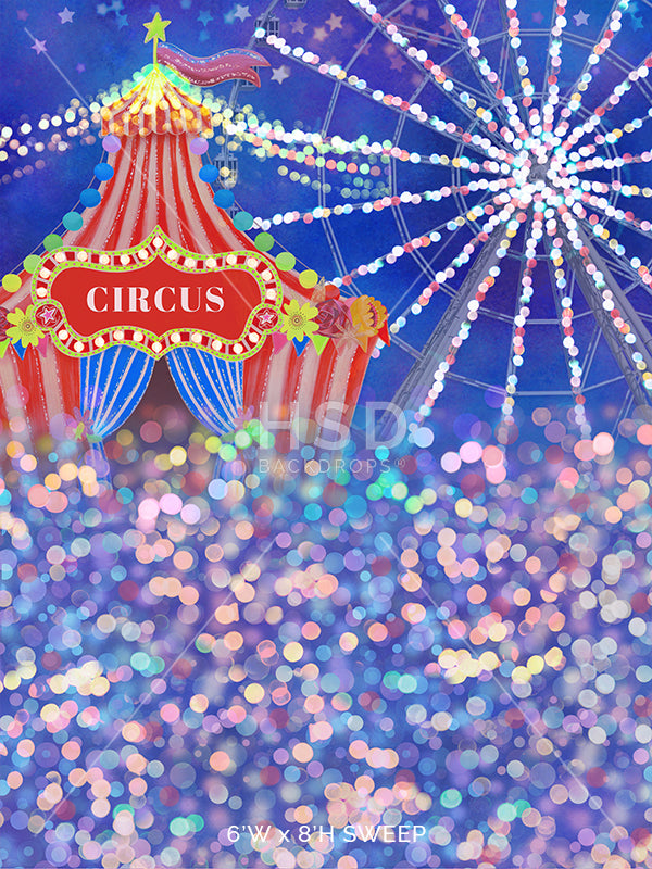 Circus Tent (Blue) - HSD Photography Backdrops