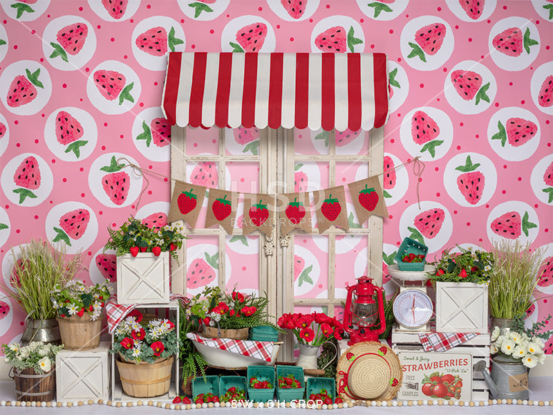 Strawberry Shortcake Set Up - HSD Photography Backdrops