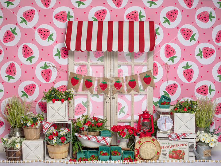 Strawberry Shortcake Set Up - HSD Photography Backdrops