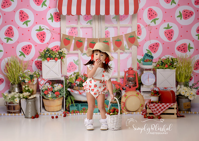 Strawberry Shortcake Set Up - HSD Photography Backdrops