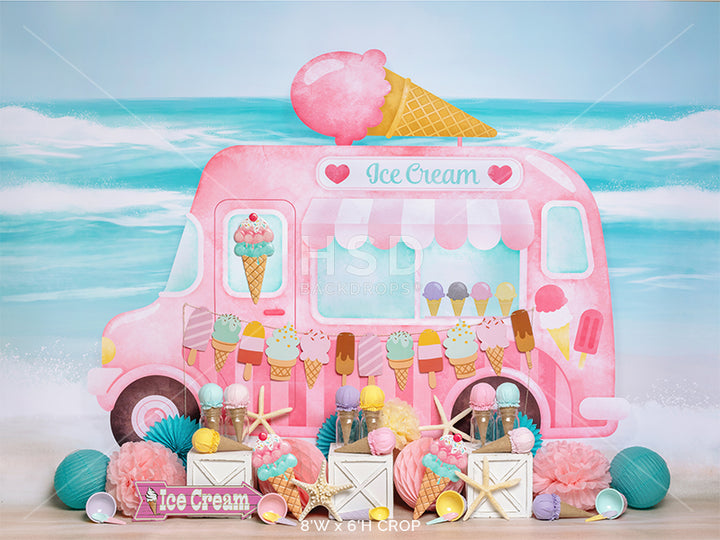 Ice Cream Truck Set Up (Pink) - HSD Photography Backdrops