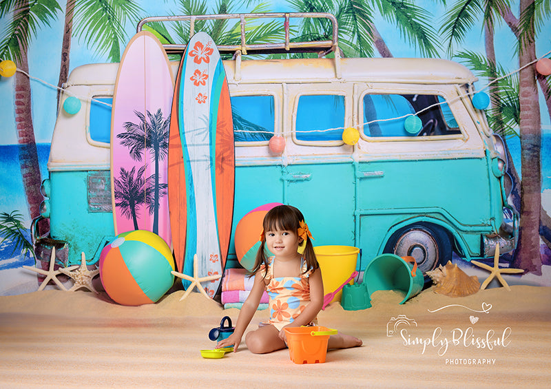 Surfs Up Beach Scene - HSD Photography Backdrops