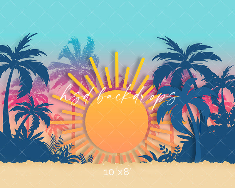 Tropical Sunset - HSD Photography Backdrops