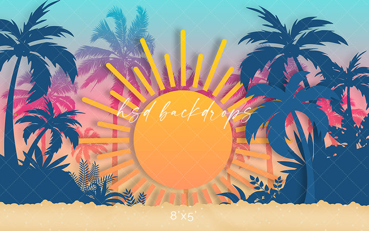 Tropical Sunset - HSD Photography Backdrops