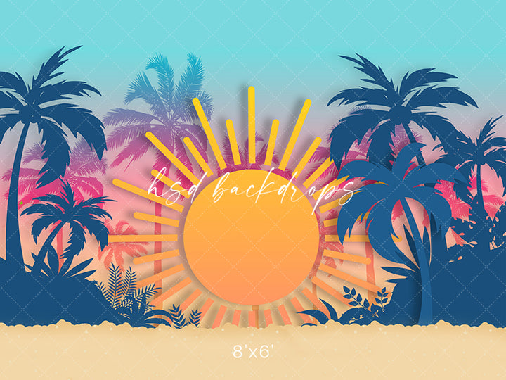 Tropical Sunset - HSD Photography Backdrops