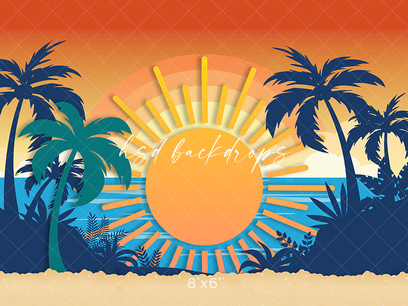 Retro Sunset - HSD Photography Backdrops