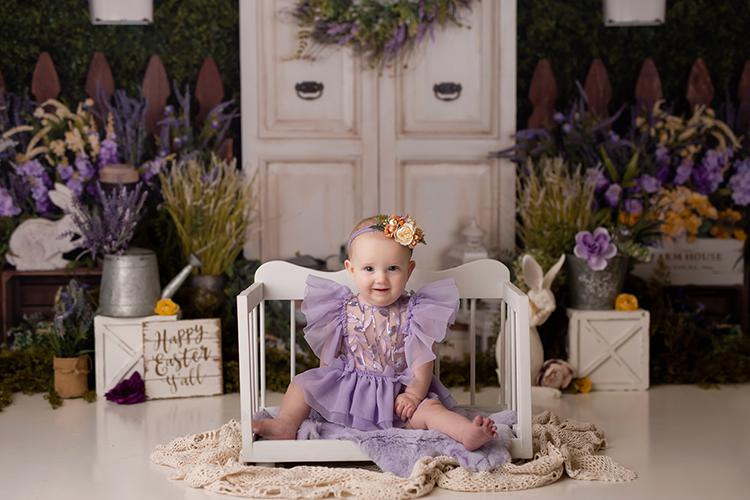 Spring Garden Door | Purple - HSD Photography Backdrops