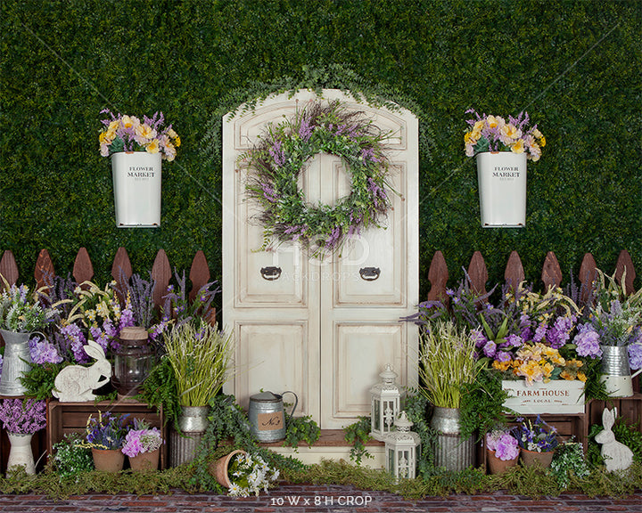 Spring Garden Door | Purple - HSD Photography Backdrops