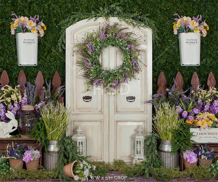 Spring Garden Door | Purple - HSD Photography Backdrops