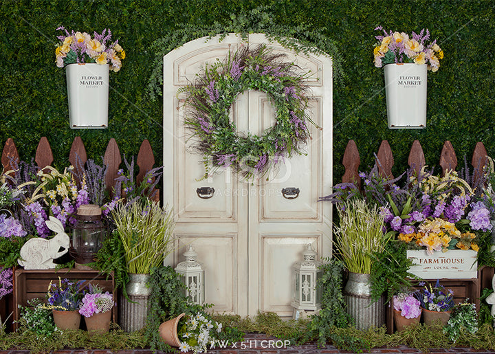 Spring Garden Door | Purple - HSD Photography Backdrops