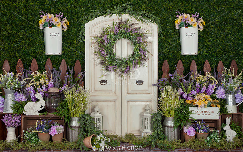Spring Garden Door | Purple - HSD Photography Backdrops