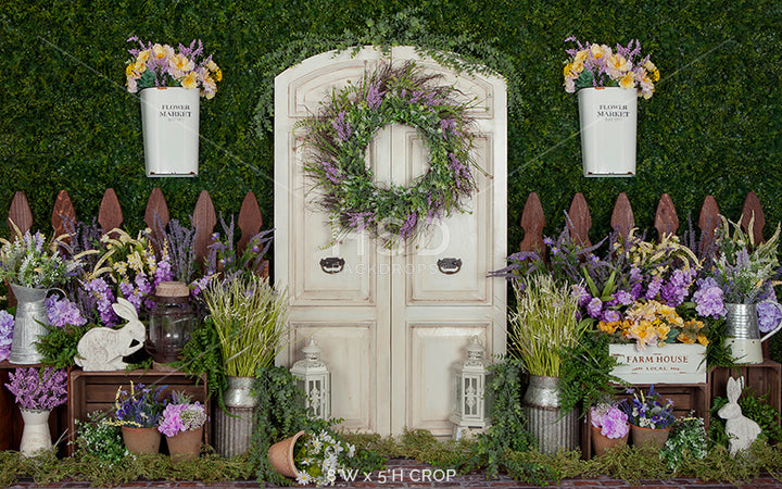 Spring Garden Door | Purple - HSD Photography Backdrops