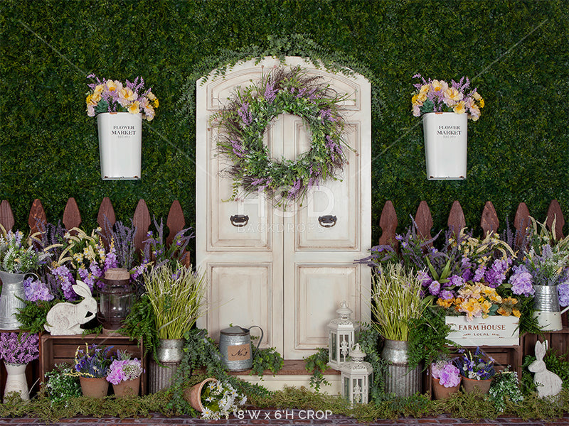 Spring Garden Door | Purple - HSD Photography Backdrops