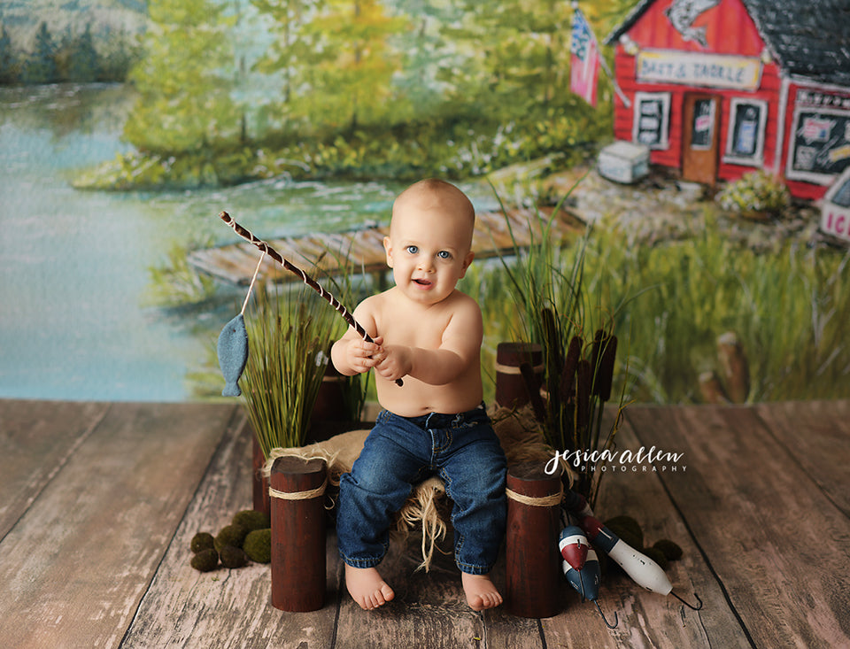 Fishing Photography Backdrop Background Photo Props Summer Spring Boys