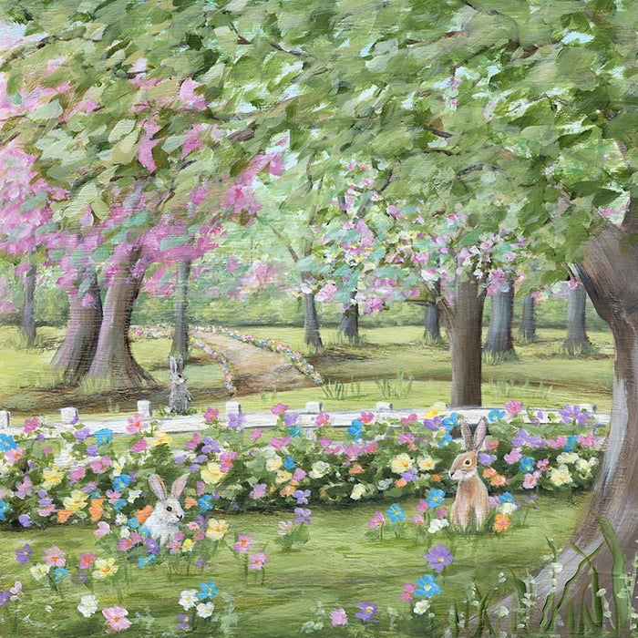 Bunny Garden Easter Backdrop - HSD Photography Backdrops