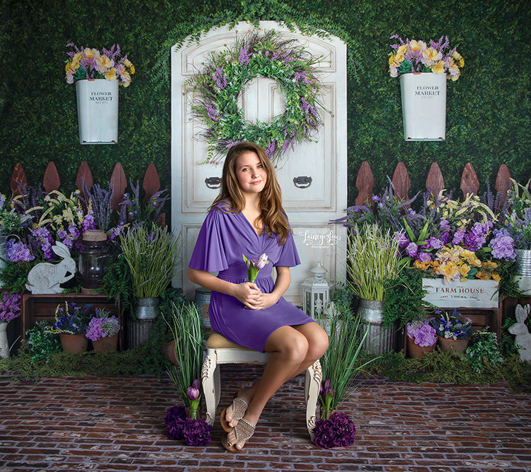 Spring Garden Door | Purple - HSD Photography Backdrops
