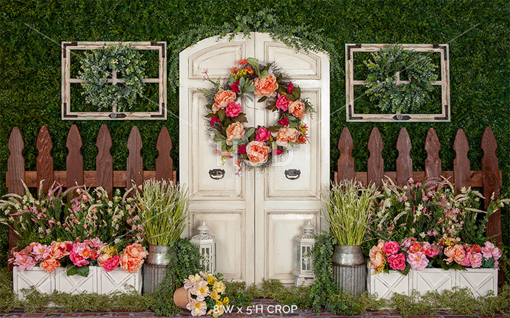 Spring Garden Door - HSD Photography Backdrops