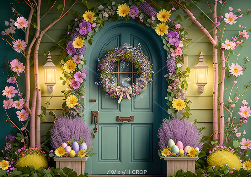 Charming Easter Door - HSD Photography Backdrops