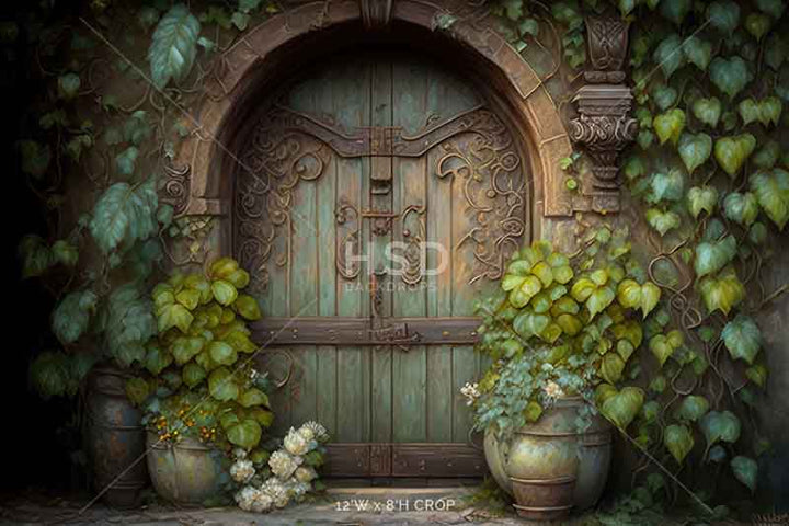 Rustic Secret Garden Door - HSD Photography Backdrops